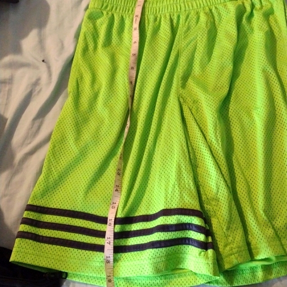 Youth Large (14/16) Lime Neon Green Adidas Athletic Basketball Shorts - Picture 3 of 5